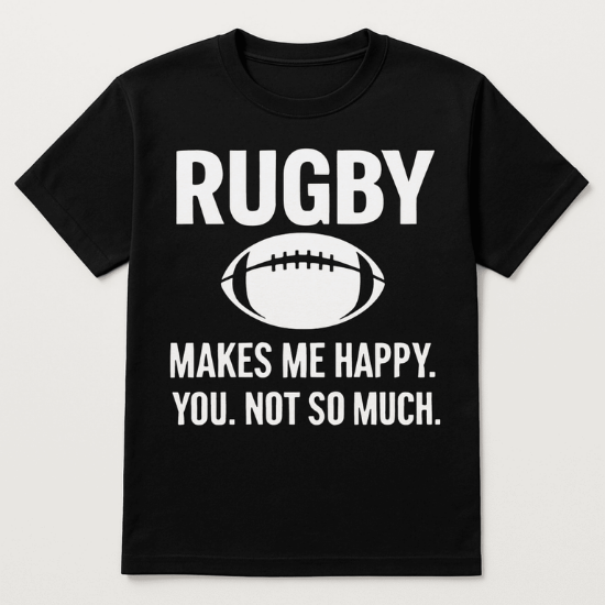 Picture of Rugby makes me happy T-Shirt
